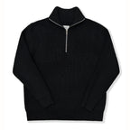 Unisex knitted sweater with zipper, cotton blend