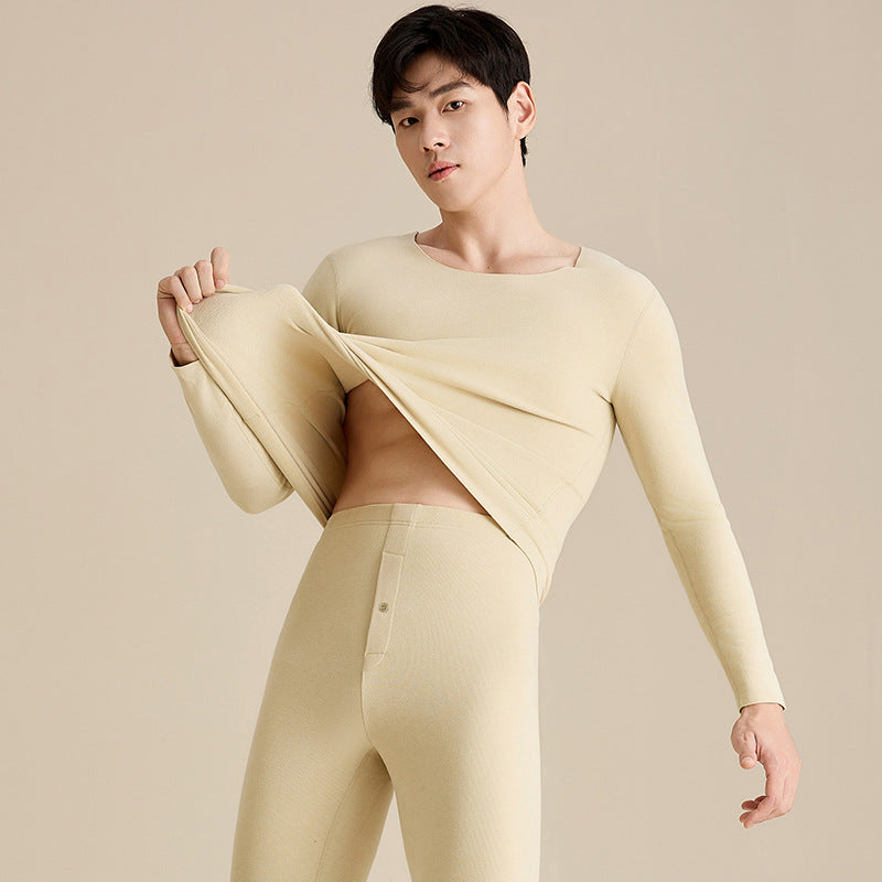 Men's thermal underwear, padded, warming, crew neck