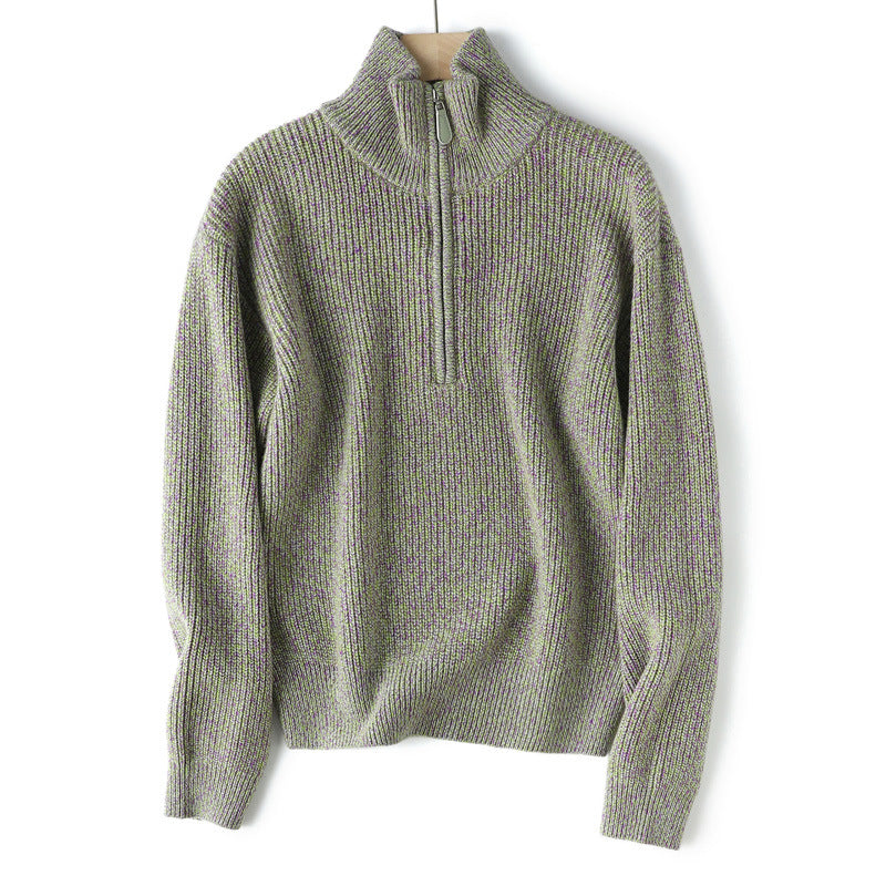High-quality wool sweater with zipper