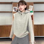 Women's zip-up hoodie, knit