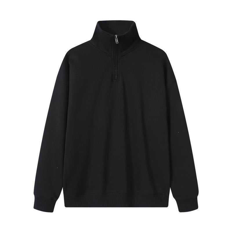 Heavy polo sweatshirt with half zipper, 350g