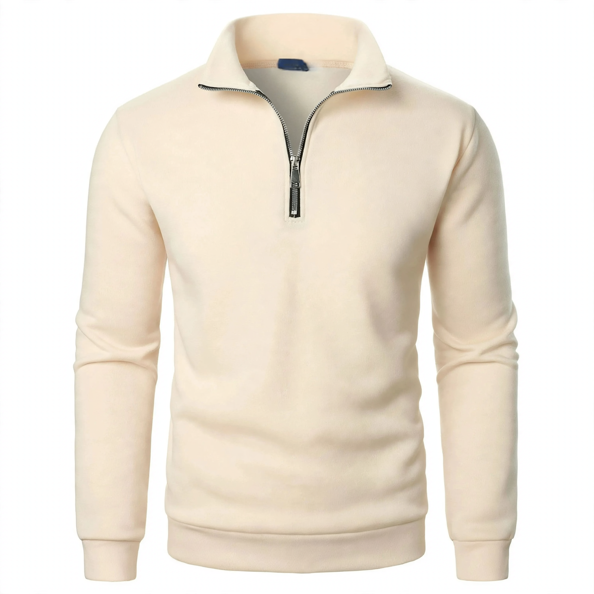 Men's sweatshirt with stand-up collar and zipper