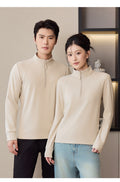 Unisex sweatshirt with zipper and fleece lining