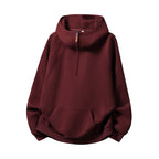 Unisex hoodie with zipper and stand-up collar