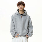 Unisex hoodie with zipper and stand-up collar