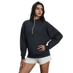 Women's sweatshirt with stand-up collar, lined