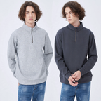 Padded men's sweatshirt with half zipper