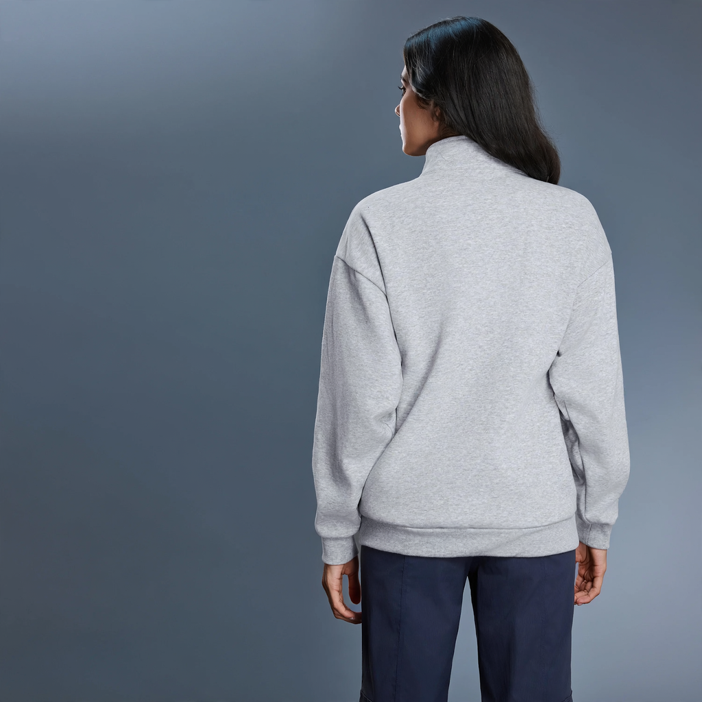 Women's sweatshirt with stand-up collar, lined
