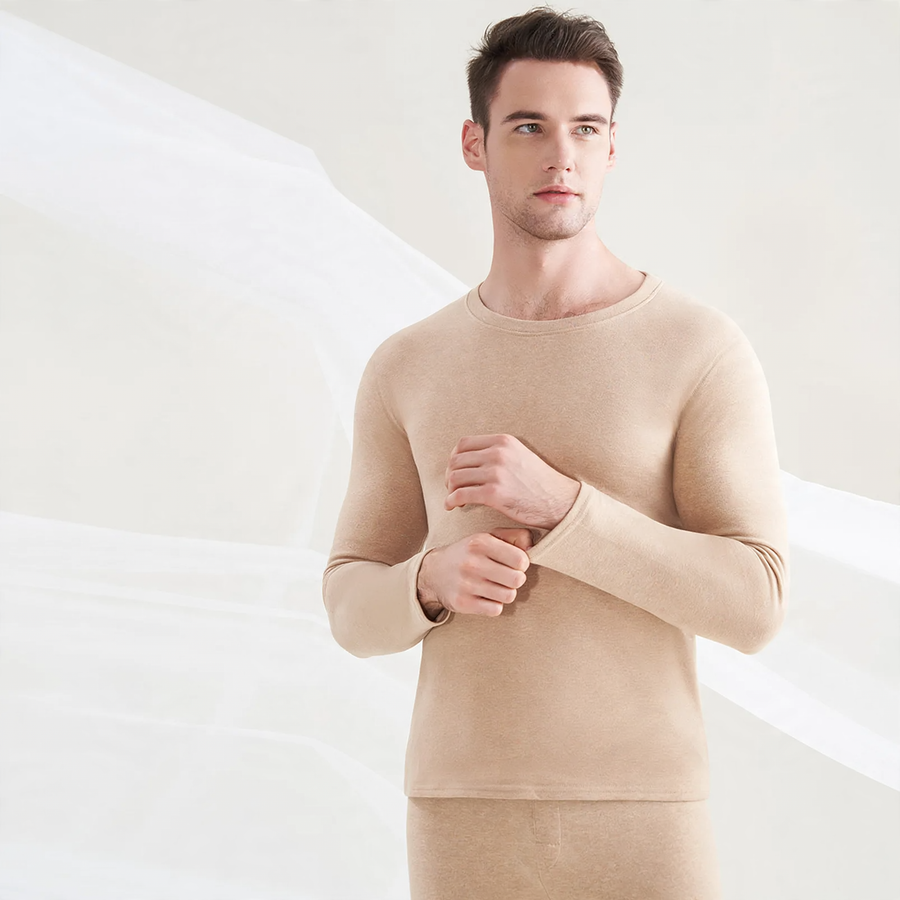 Warm underwear set made of cotton, wool, and silk