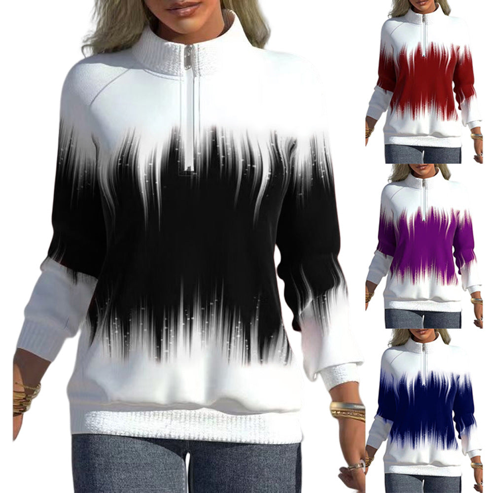 Women’s sweatshirt with gradient and zipper