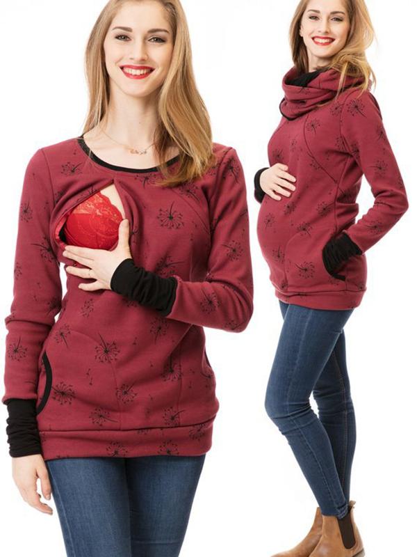 Fashion Glam | Maternity Chaps, Nurse Sweatshirts, Floral Print, Bags, Zipper, Nursing Clothing