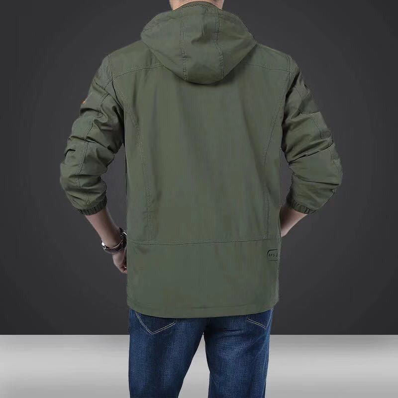 Men's lightweight technical field jacket with multifunctional pockets and adjustable hem Fashion Glam