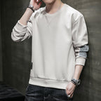 Men's Minimalist Round Neck Sweatshirt made of Cotton Blend with Relaxed Fit and Ribbed Cuffs Fashion Glam