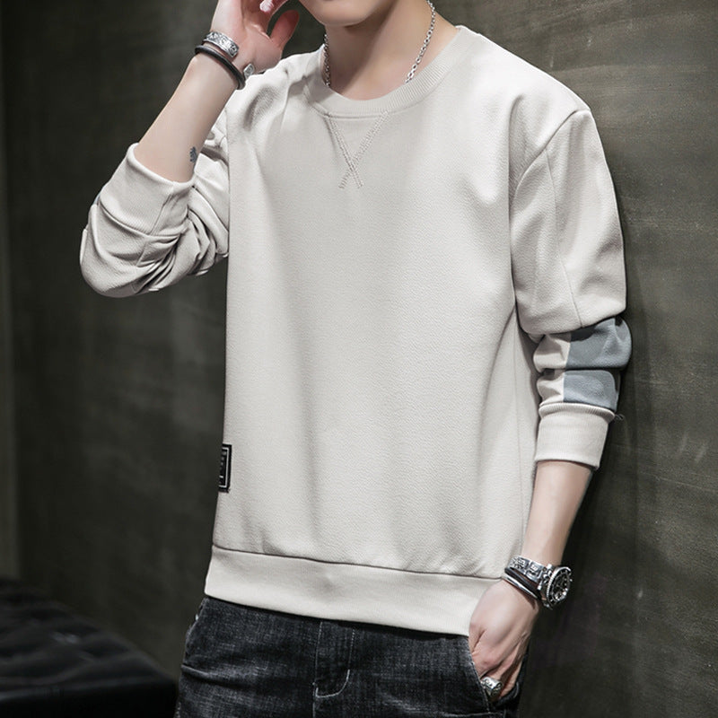 Men's Minimalist Round Neck Sweatshirt made of Cotton Blend with Relaxed Fit and Ribbed Cuffs Fashion Glam