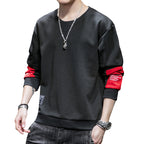 Men's Minimalist Round Neck Sweatshirt made of Cotton Blend with Relaxed Fit and Ribbed Cuffs Fashion Glam