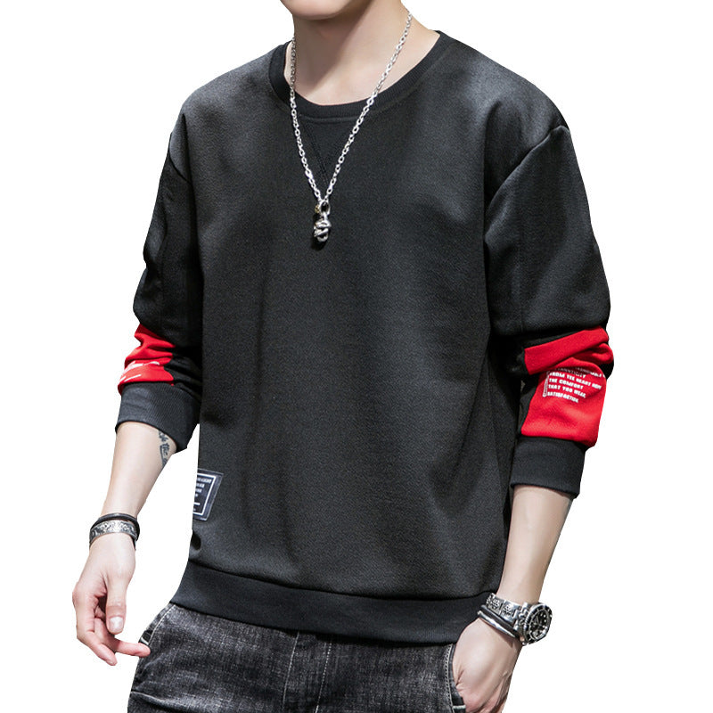Men's Minimalist Round Neck Sweatshirt made of Cotton Blend with Relaxed Fit and Ribbed Cuffs Fashion Glam