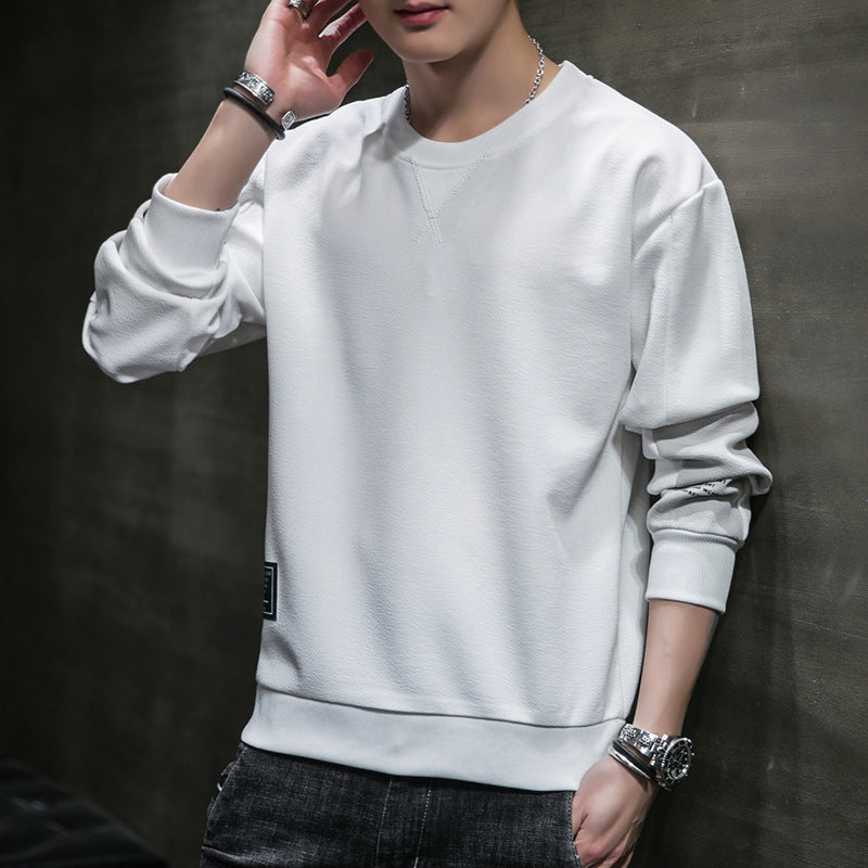 Men's Minimalist Round Neck Sweatshirt made of Cotton Blend with Relaxed Fit and Ribbed Cuffs Fashion Glam