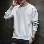 Men's Minimalist Round Neck Sweatshirt made of Cotton Blend with Relaxed Fit and Ribbed Cuffs Fashion Glam