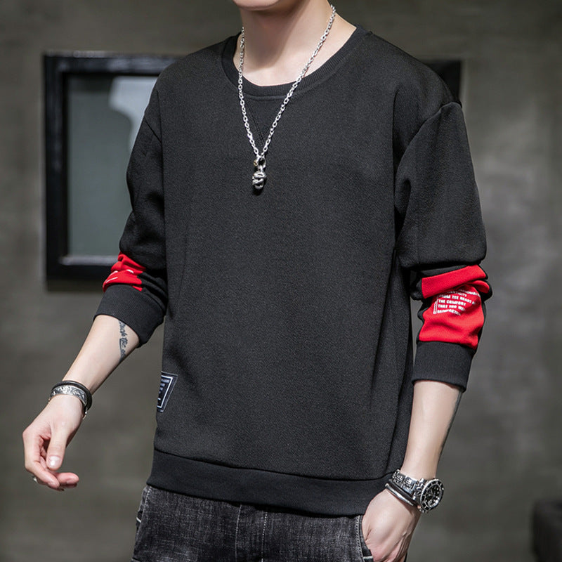 Men's Minimalist Round Neck Sweatshirt made of Cotton Blend with Relaxed Fit and Ribbed Cuffs Fashion Glam
