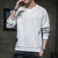Men's Minimalist Round Neck Sweatshirt made of Cotton Blend with Relaxed Fit and Ribbed Cuffs Fashion Glam