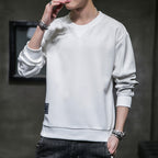 Men's Minimalist Round Neck Sweatshirt made of Cotton Blend with Relaxed Fit and Ribbed Cuffs Fashion Glam