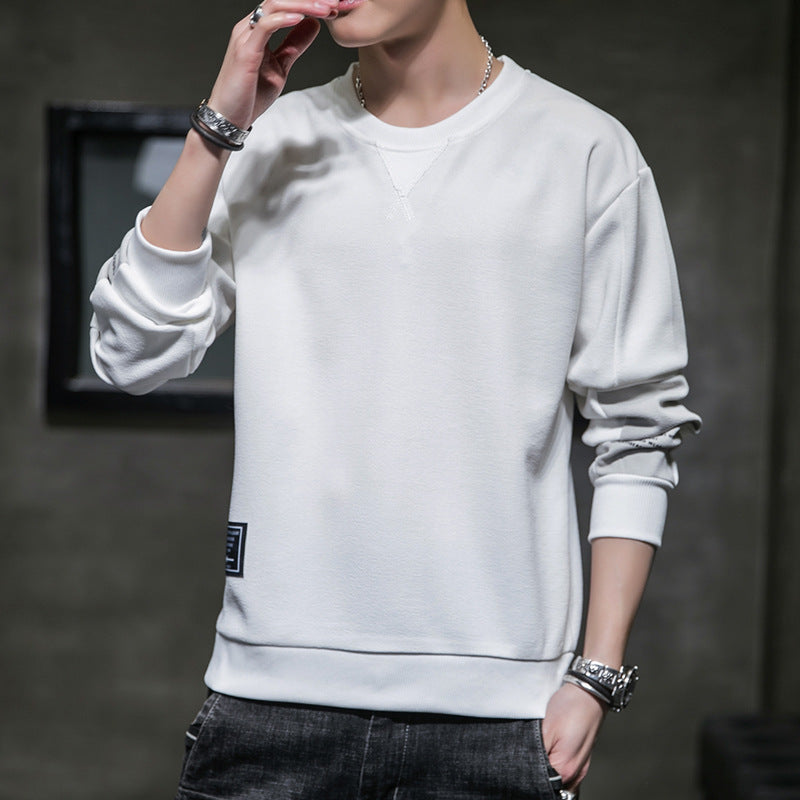 Men's Minimalist Round Neck Sweatshirt made of Cotton Blend with Relaxed Fit and Ribbed Cuffs Fashion Glam