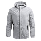 Men's Minimalist Outdoor Hooded Jacket with Mesh Lining, Elastic Cuffs and Water-Repellent Surface Fashion Glam