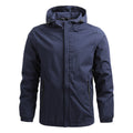 Men's Minimalist Outdoor Hooded Jacket with Mesh Lining, Elastic Cuffs and Water-Repellent Surface Fashion Glam
