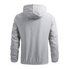 Men's Minimalist Outdoor Hooded Jacket with Mesh Lining, Elastic Cuffs and Water-Repellent Surface Fashion Glam