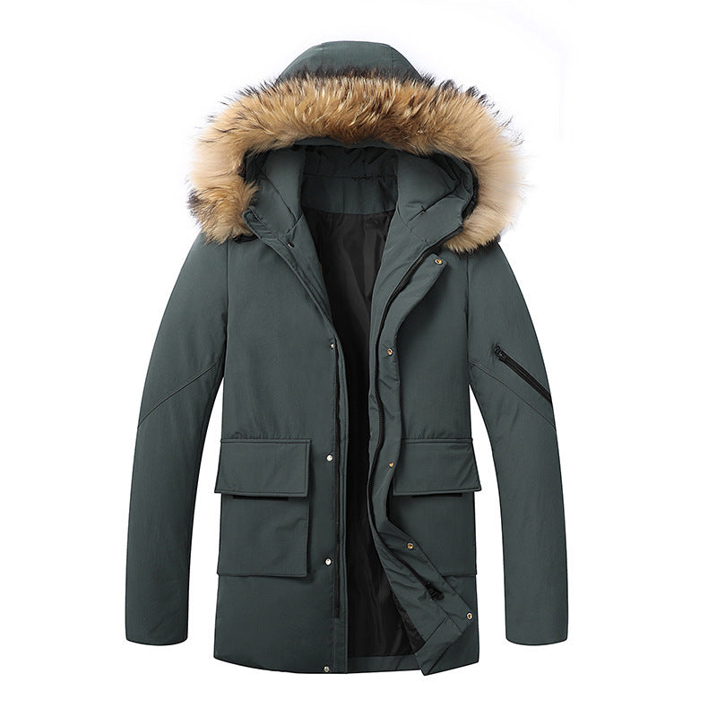 Men's Waterproof Winter Parka with Removable Faux Fur Hood and Thermal Insulation Fashion Glam