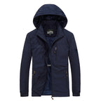 Men's Breathable Softshell Hybrid Jacket with Hood, Micro Fleece Lining and Zipper Chest Pocket Fashion Glam