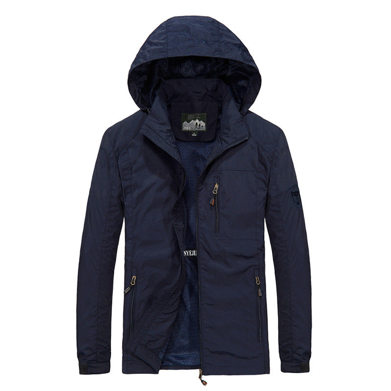 Men's Breathable Softshell Hybrid Jacket with Hood, Micro Fleece Lining and Zipper Chest Pocket Fashion Glam