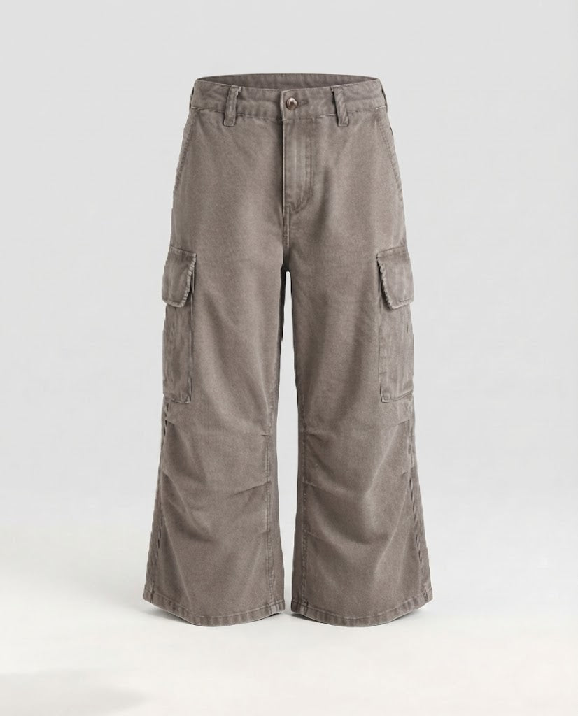 Women's Cargo Culotte with wide leg, low-rise waistband and patch pockets Fashion Glam