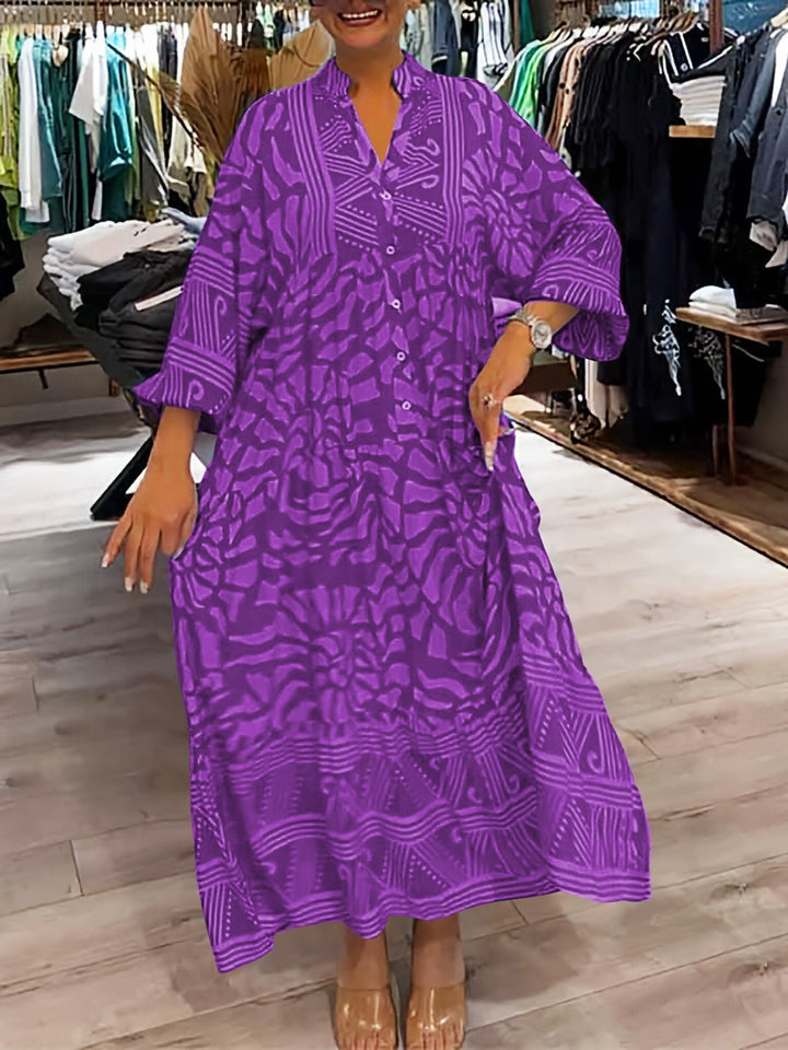 Chloe | Printed V-Neck Dress
