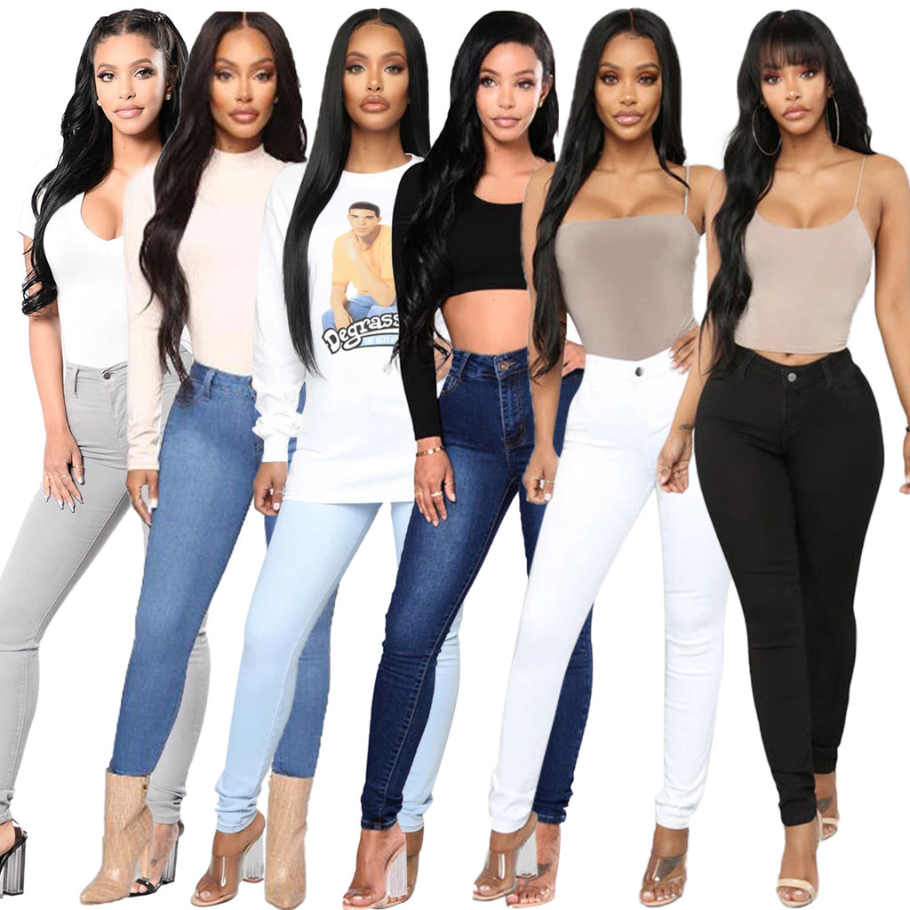 Ladies High-Rise Sculpting Skinny Jeans with Shaping Hip Lift Fashion Glam