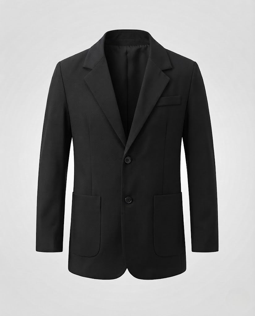 Men's Oversized Blazer with Patch Pockets and Two-Button Front Fashion Glam