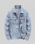 Men's vintage-inspired denim jacket in regular fit with chest pockets and contrast stitching Fashion Glam