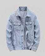 Men's vintage-inspired denim jacket in regular fit with chest pockets and contrast stitching Fashion Glam
