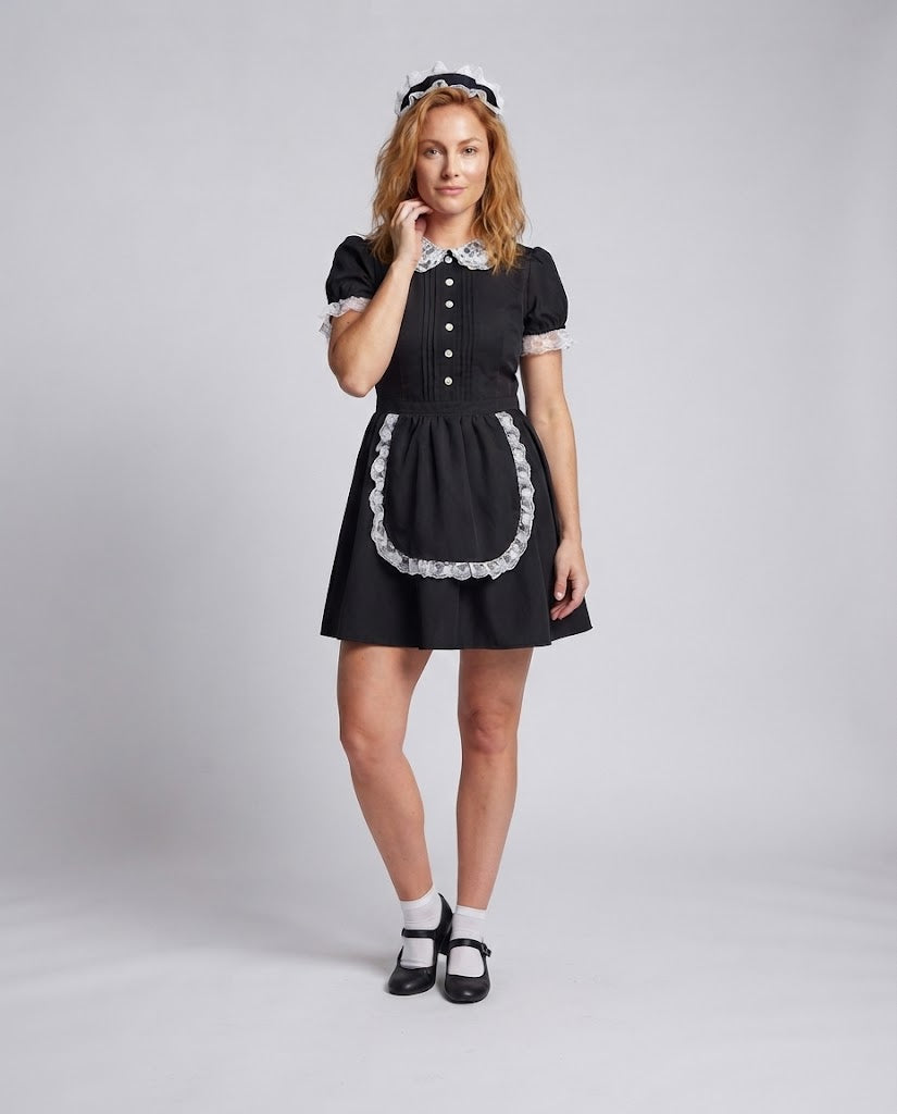 Women's costume as a playful maid with ruffles and lace details Fashion Glam