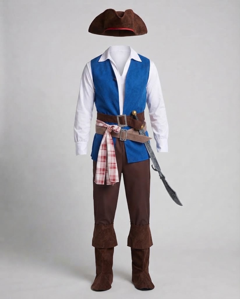 Men's pirate costume with authentic details and high-quality material Fashion Glam