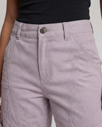 Women Wide Cut Utilitarian Pants with Decorative Stitch Panels and Cargo Pockets Fashion Glam