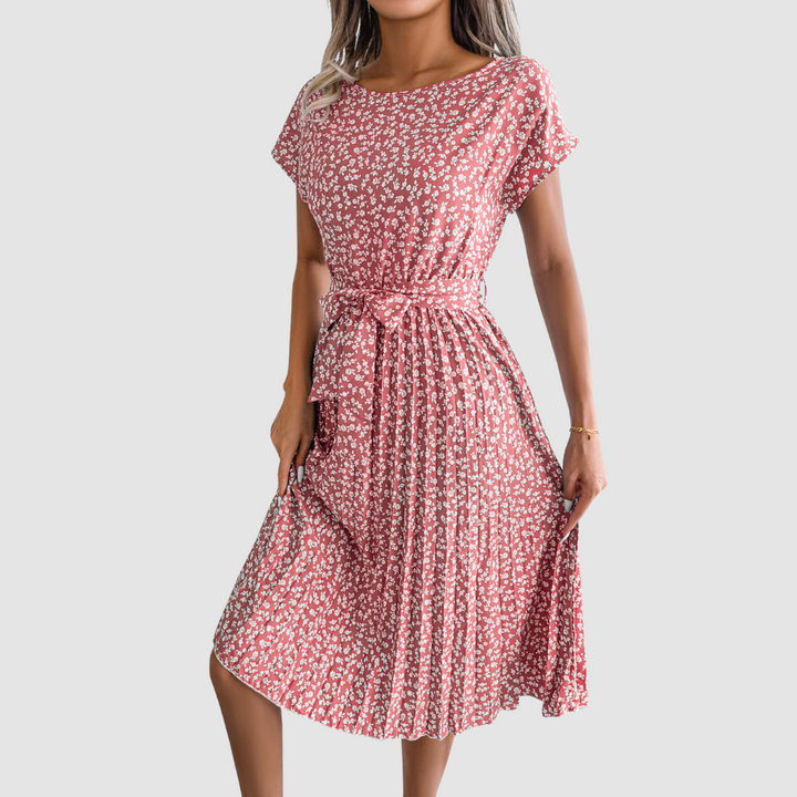 Lina™ Short Sleeve Floral A-Line Dress