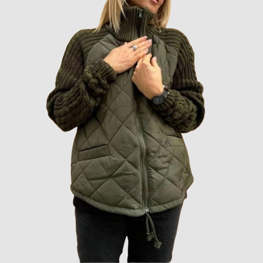 Carina™ Wool Patchwork Down Jacket