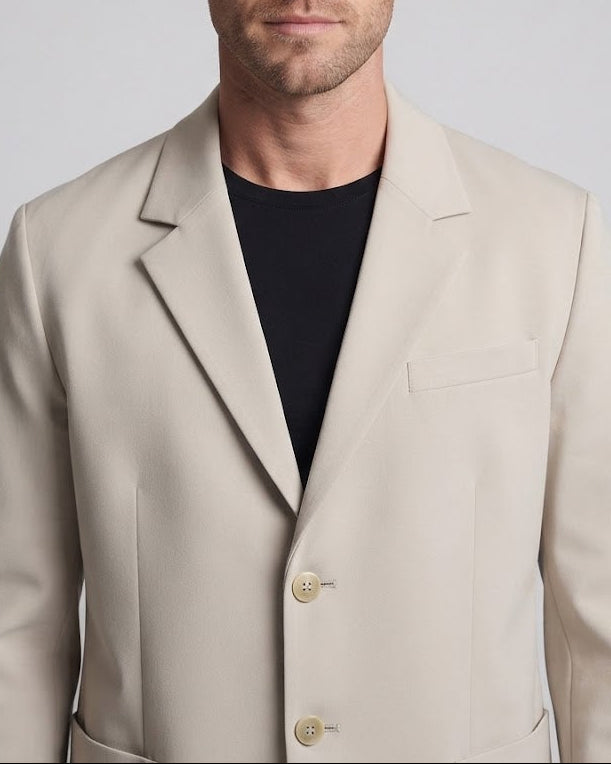 Men's Oversized Blazer with Patch Pockets and Two-Button Front Fashion Glam