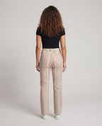 Women Wide Highwaist Pants with Long Stripes and Five-Pocket Cut Fashion Glam
