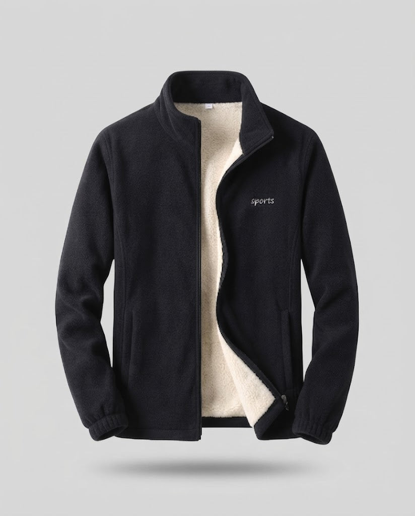 Men's Fleece Jacket with Stand-up Collar Fashion Glam