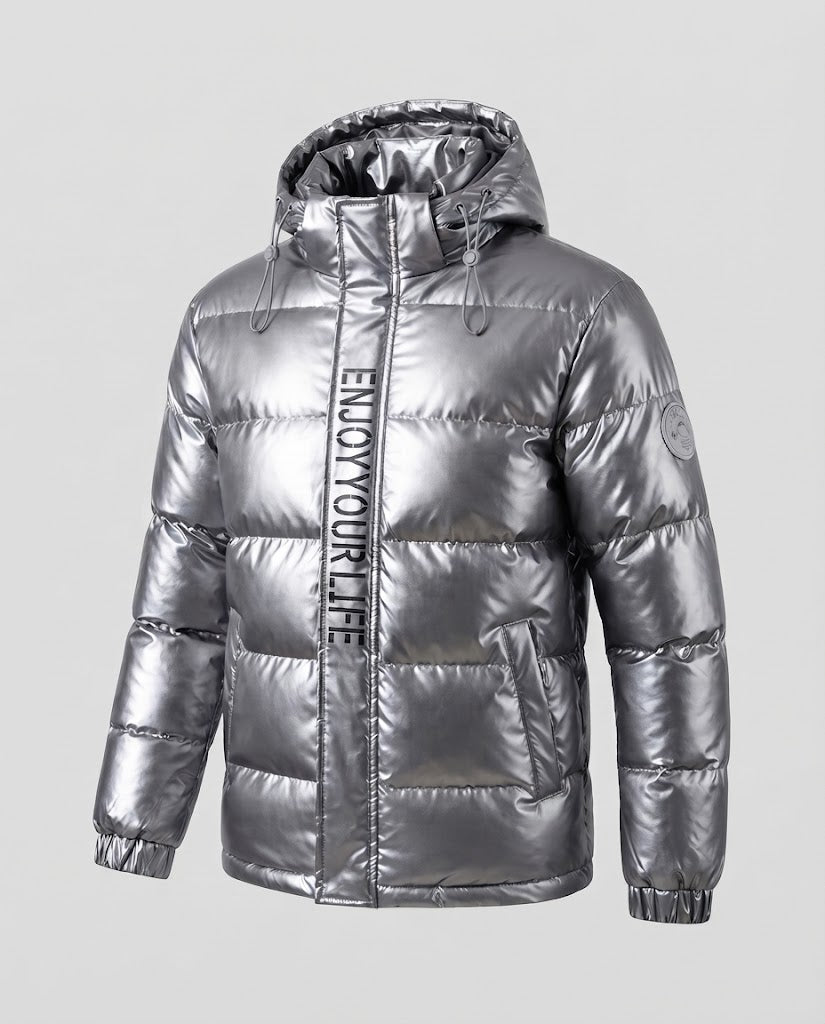 Men's Glossy Quilted Jacket Fashion Glam