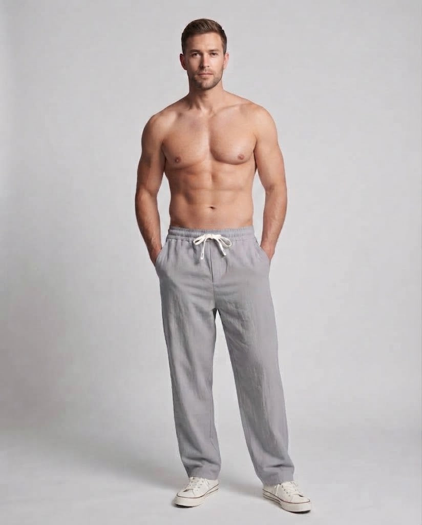 Men's Wide Chino Pants in Relaxed Fit with Cuff and Crease Fashion Glam
