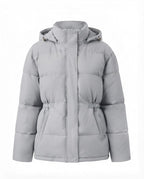 Women’s oversized quilted hooded jacket with warming thermo padding