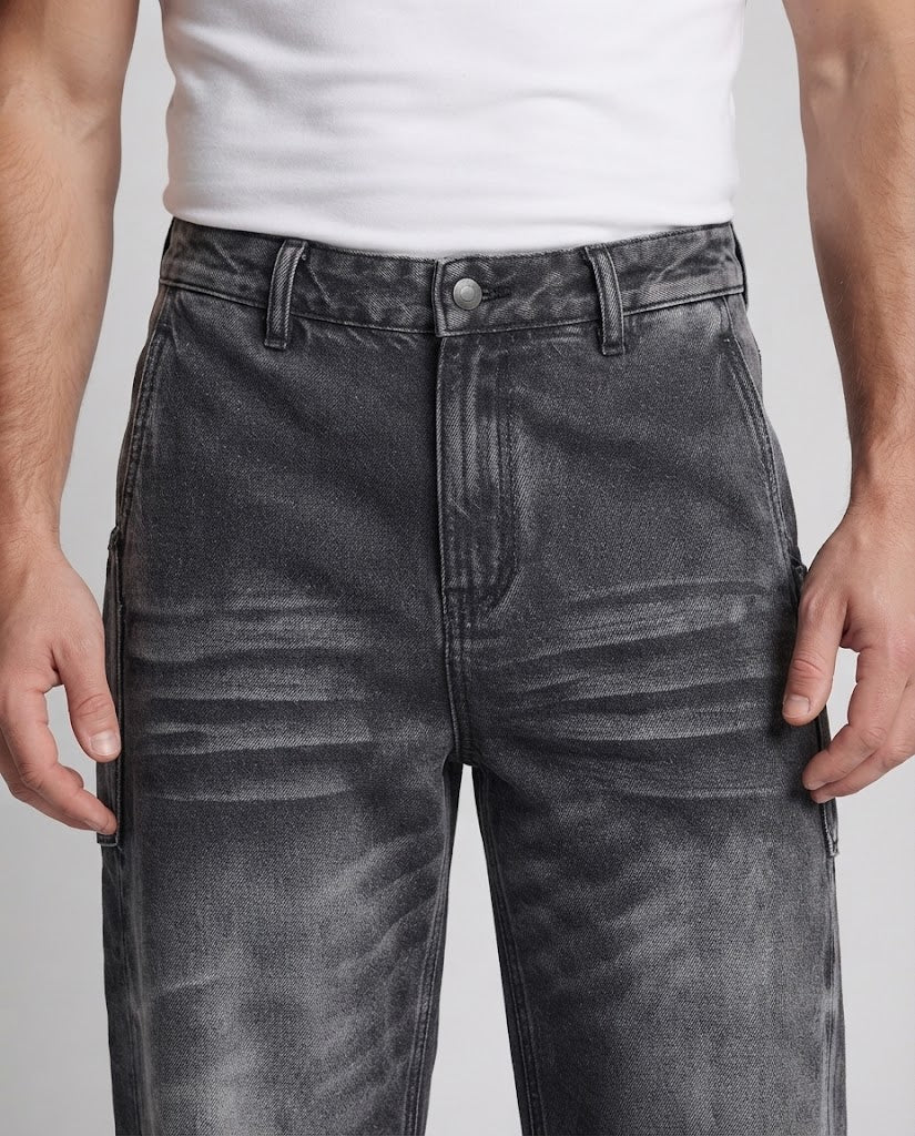 Men's baggy denim with balloon-shaped leg, distinctive creases and panel details Fashion Glam